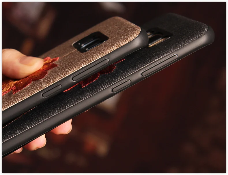 Retro Embroidery Case For Samsung Galaxy Note 8 Fabric Rose Flower Leaves Soft Cover S9 S8 Plus |