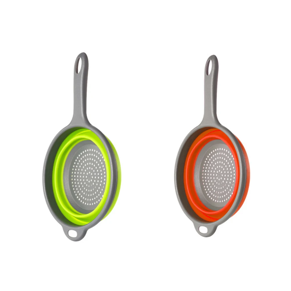 1 шт. силиконовые складной дуршлаг Творческий выдвижной фрукты овощи корзина для