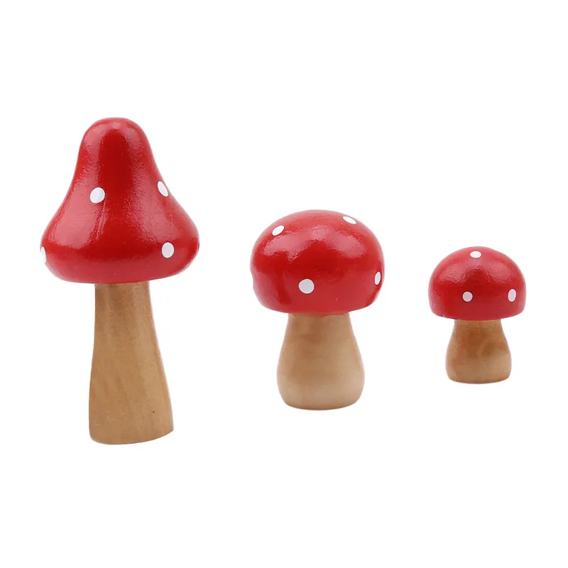 Новинка 2020 миниатюрные деревянные грибы сказочное украшение для сада и дома
