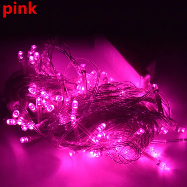Pink Светодиодная гирлянда, гирлянда, 10 м/20 м/30 м/50 м/100 м, ЕС/США, Рождественская гирлянда, гирлянда для дома, улицы, вечерние, праздничные украшения - Испускаемый цвет: Pink