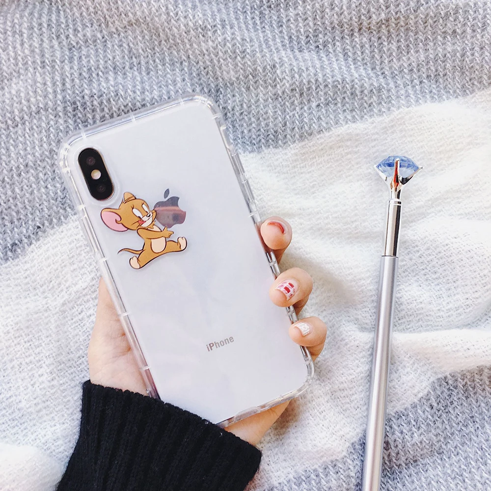 Мультяшная пара том Джерри для iPhone X Xs Max Xr 8 7 5 6 s SE 5S 6Plus 6s Plus 7Plus 8Plus Милая подушка