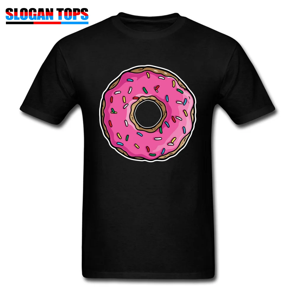 Simple Casual Men T Shirt Donut Design TShirt Pure Cotton Birthday Gift T-shirt Short Sleeve Funny Tees Round Neck Free Shipping