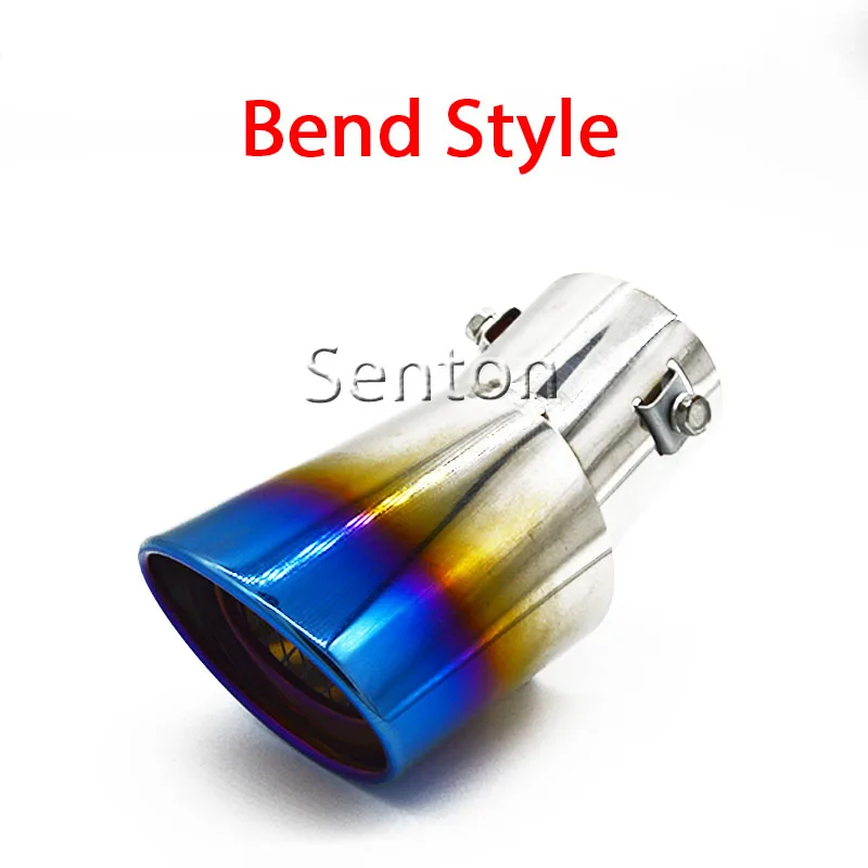 Blue Bend Style Автомобильный глушитель выхлопной трубы для Ford Focus mk2 mk3 2 3 1 peugeot 408 207 307 Mazda 2 3 6 5 hyundai accent hyundai solaris i30 аксессуары - Название цвета: Blue Bend Style