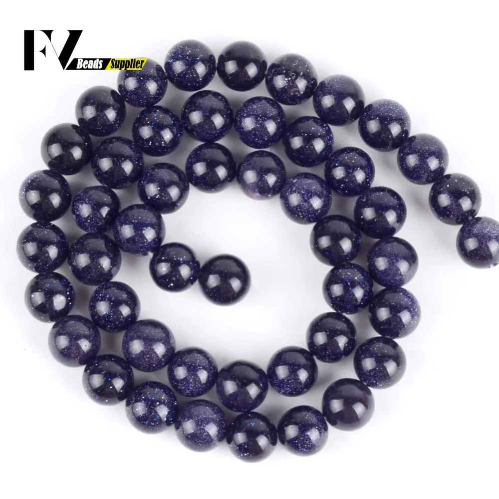 Бусины Из Натурального синего песчаника круглые бусины россыпью для