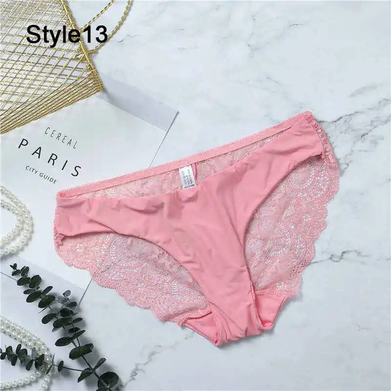 Style13 Watermelon Модные женские сексуальные кружевные трусики, бесшовное нижнее белье, трусы, леопардовые, ледяной шелк, для девочек, бикини, хлопок, промежность, прозрачное белье - Цвет: Style13 Watermelon