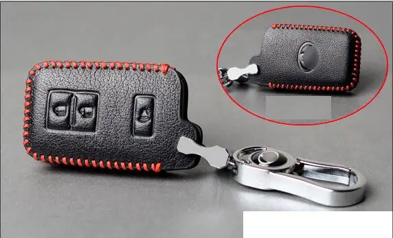 F RED Leather Car Remote Key Case Fob Cover For Toyota Land Cruiser Prado 150 Camry Prius Crown For Subaru Foreste Outback XV legacy - Название цвета: F RED