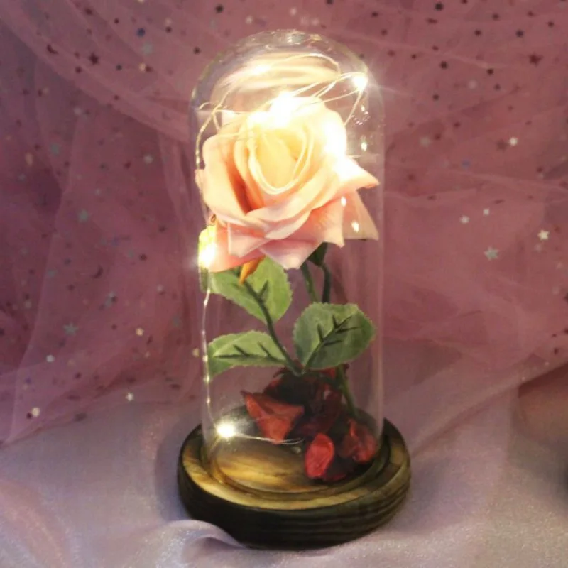 H2 Beauty Rose and Beast светодиодный светильник-гирлянда с красным цветком, настольная лампа, романтический подарок на день Святого Валентина, День рождения, украшение - Цвет: H2