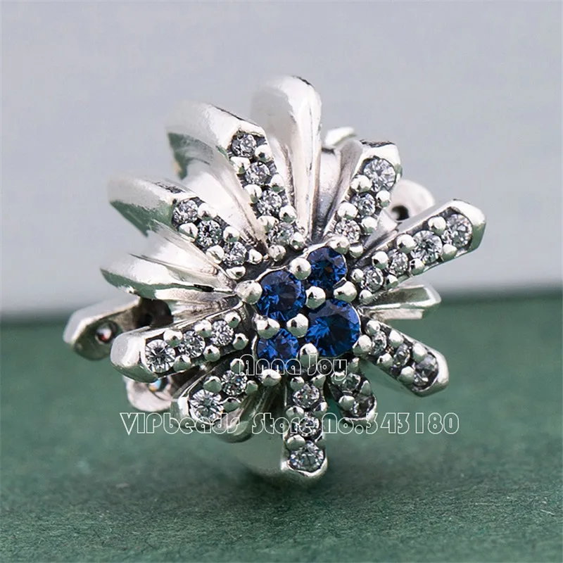 Alissa ослепительные бусины из стерлингового серебра 2018 пробы с синим кубическим