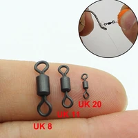 40pcs micro swivels rig rolling swivel for d rig ronnie chod running rig hooks for boilies carp fishing accessories tackle
