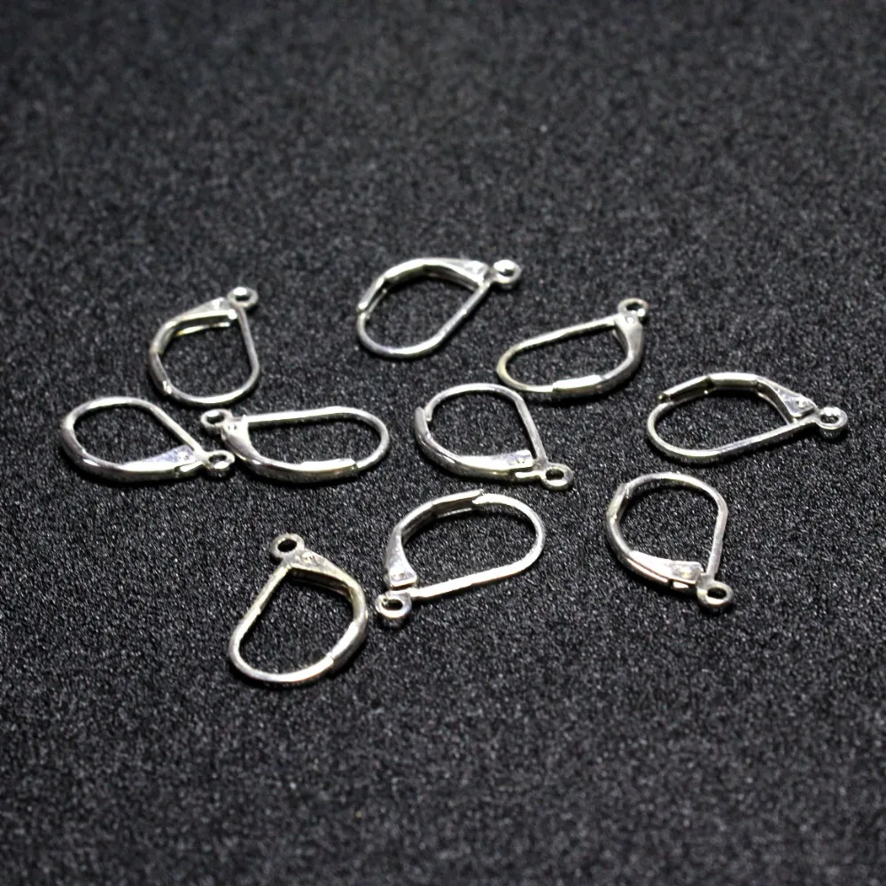 Оптовая продажа 20 шт. партия серебристые металлические серьги из цинкового