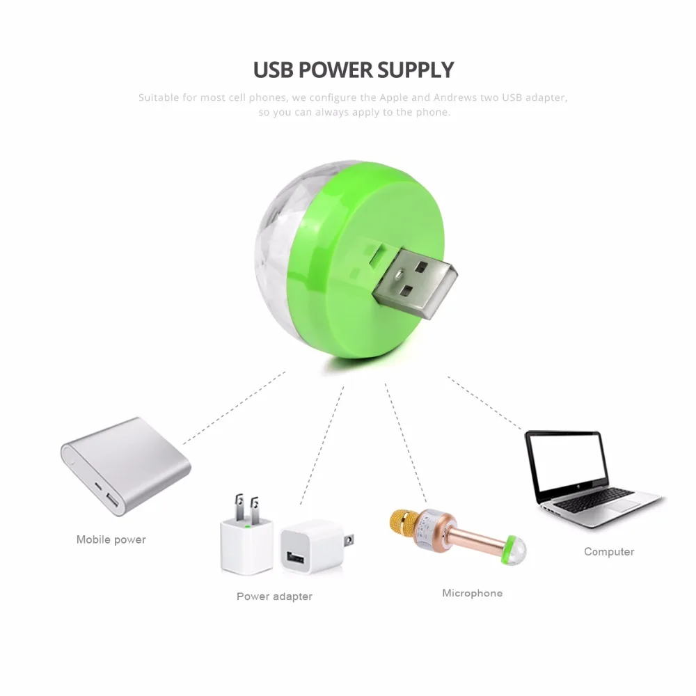 5 в звуковый музыкальный сенсор 4 Вт RGB USB LED Ночной сценический свет тип-c микро