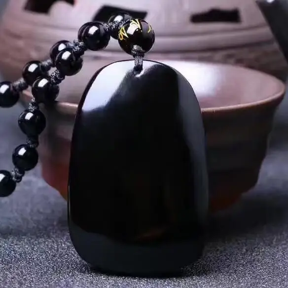 Новый красивый натуральный черный обсидиановый резной дракон лошадь счастливый