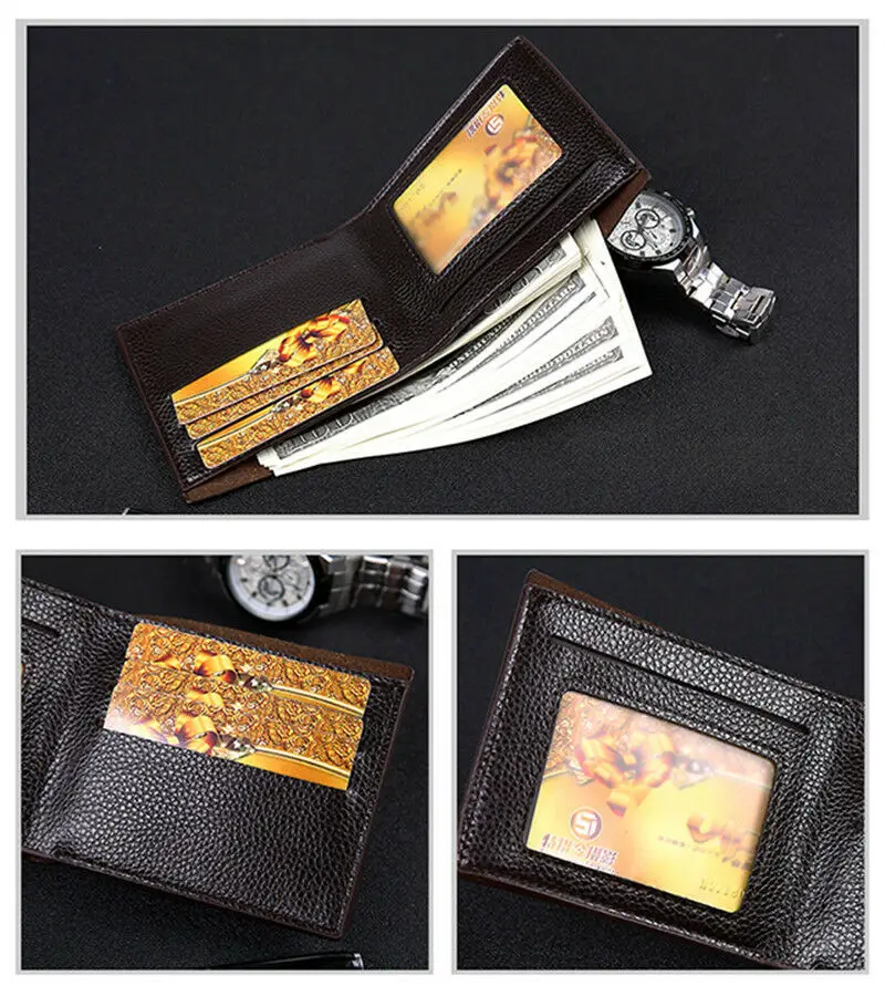 Классический мужской кошелек в стиле ретро ультратонкий Короткий держатель для