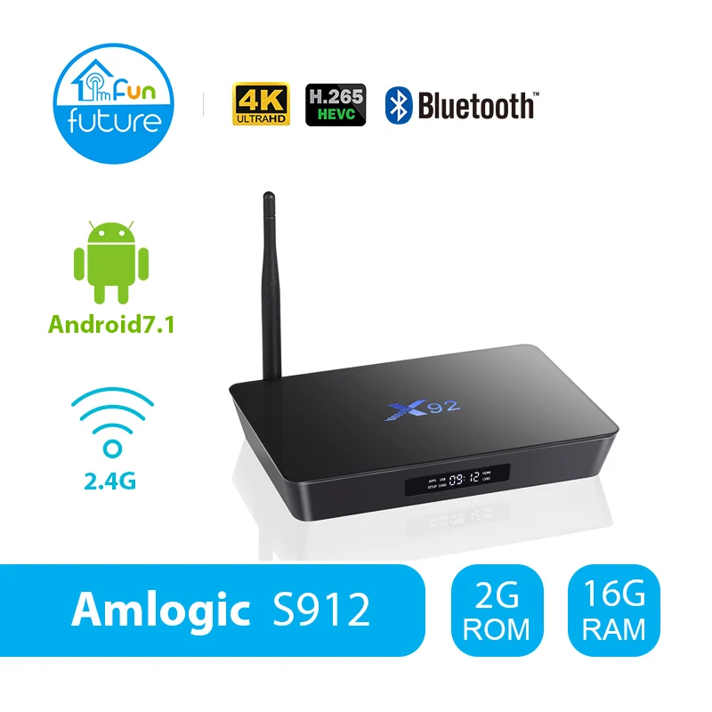 X92 2G16G 3G16G/32G Android 7 1 Смарт ТВ Box Amlogic S912 Octa Core КД плейер 4 K H.265 BT 0 Декодер каналов