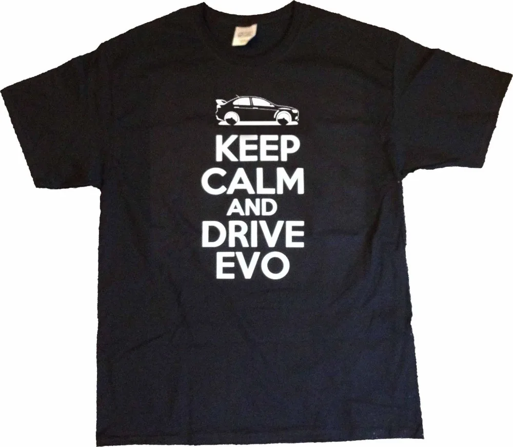 Новая мужская Футболка Keep Calm Drive Evo футболка Mitsubishi Car Evolution Lancer 4B11X10 хлопковая с
