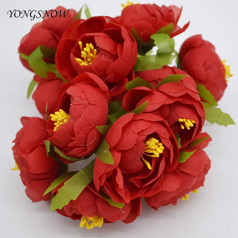 6 шт. 4 см шелк искусственная чайная роза бутон букет невесты сделай сам венок