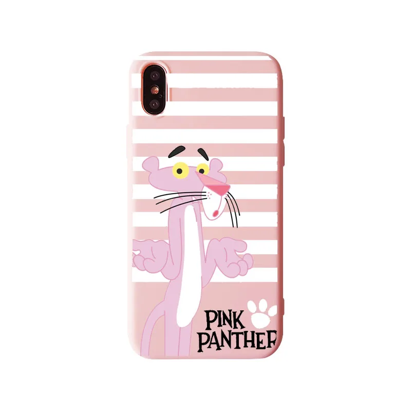 Милый чехол карамельного цвета Розовая пантера для iphone 5S SE X XS Max XR 6 6S 7 8 Plus
