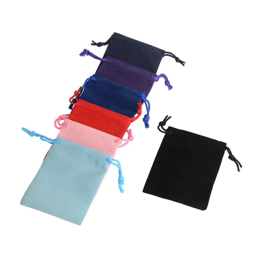 

Бархатные мешочки на шнурке, цветные подарочные пакеты для ювелирных украшений, 50 шт./лот, 5 х7 см, 7 Х9 см, 10 х12 см