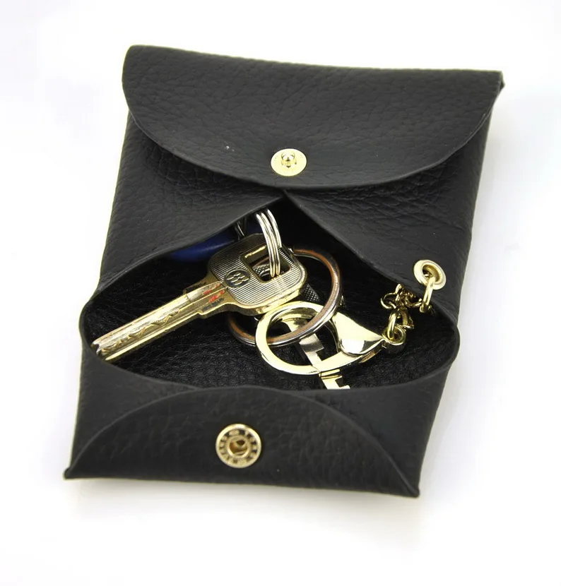 Сумка для монет из натуральной кожи мужчин и женщин кошелек мелочи брелок на