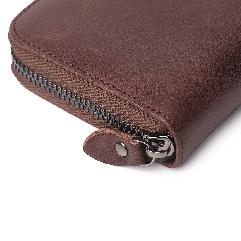 Новейший мужской кошелек брендовый кожаный Длинный однотонный клатч на молнии