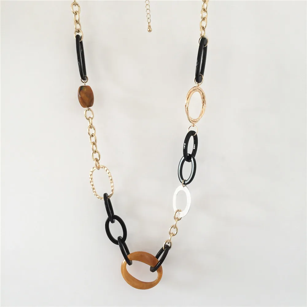 FASHION JEWELRY CASUAL GOLD COLOR PLATING CIRCLE LINKED LONG NECKLACE FOR WOMEN | Украшения и аксессуары