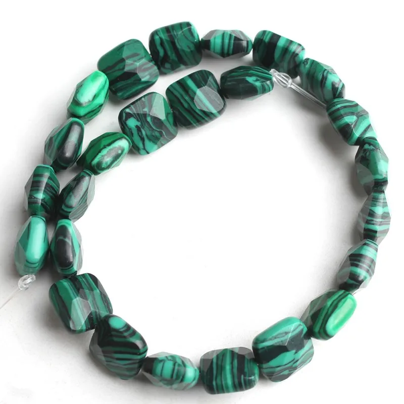 Malachite Натуральный камень Бусины квадратный граненый драгоценный камень Вишня кварц опал для изготовления ювелирных изделий браслет ожерелье Diy Размер 8*8 мм 7,5 дюймов - Цвет: Malachite