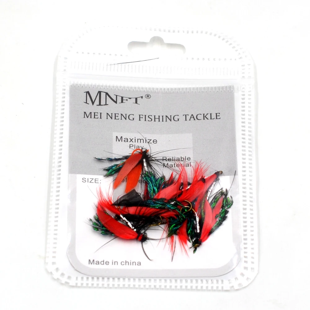 10 шт. приманка для ловли нахлыстом с красными перьями | Спорт и развлечения