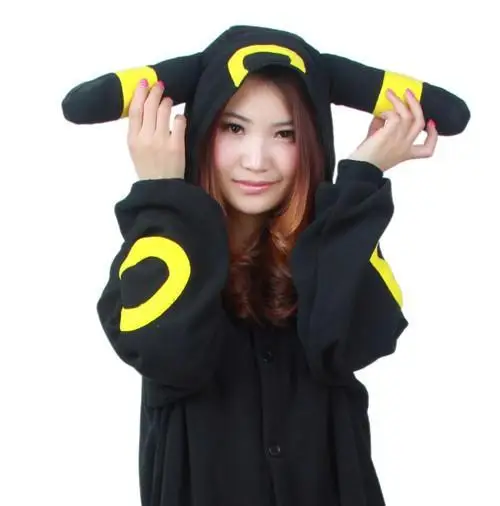 Новинка года персонаж Покемон Umbreon onesies Аниме монстр косплей костюм флис пика Чу пижамы толстовки умбреон