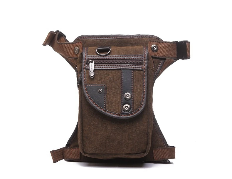 canvas brown Новая модная Водонепроницаемая холщовая поясная сумка Повседневная дорожная мужская сумка мотоциклетная сумка поясная сумка 5 цветов - Цвет: canvas brown