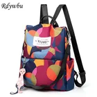 Рюкзак Rdywbu Женский, вместительный, с разноцветным принтом в горошек, с защитой от кражи, школьный, наплечный, B430