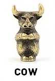 Brass cow Мини размер Латунь Бронза Медь Китайский 12 зодиака фигурки животных подставка для ароматических палочек офисный стол Декоративные - Цвет: Brass cow