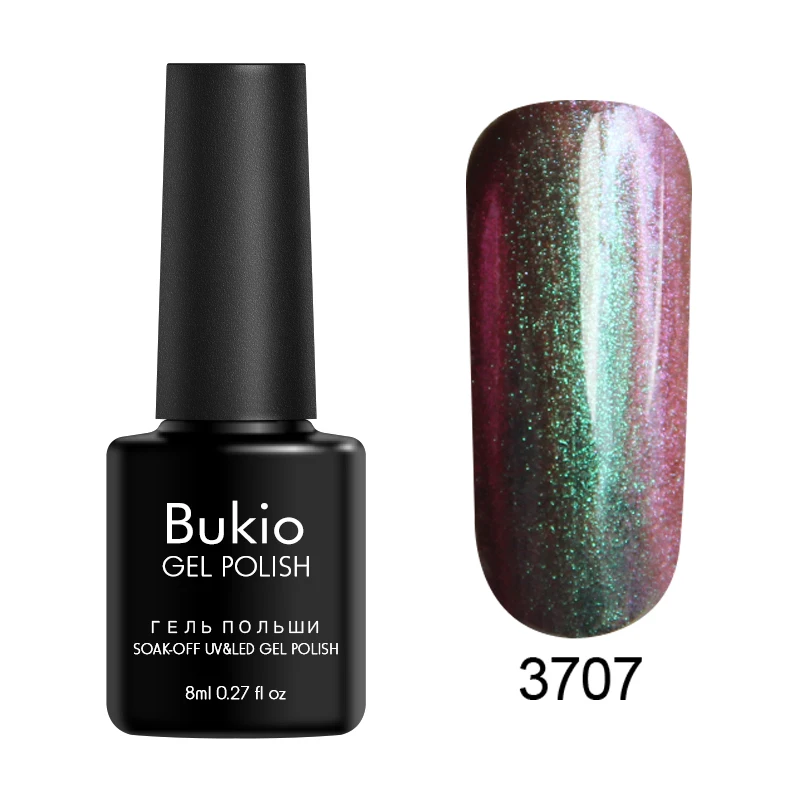 3707 Bukio Хамелеон Блестящий Гель-лак для ногтей порошок зеркальный эффект лак для ногтей 12 цветов долговечный замочить УФ светодиодный лак - Цвет: 3707