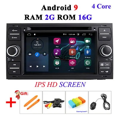 4G+ 64G Автомобильный dvd-плеер Android 9,0 2 din в тире для Ford Transit Focus подключение S-MAX C-MAX Kuga Mondeo Автомобильный Радио gps Мультимедиа - Цвет: 2G 16G IPS B