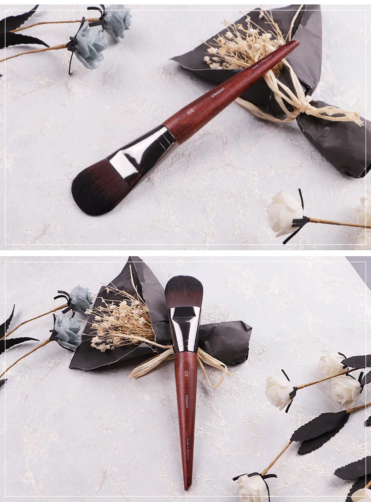 Профессиональная Большая кисть для основы под макияж #108 в форме языка прямая