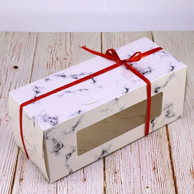 FeiLuan store10 шт 27x11x11 см коричневая бумага ручная витая коробка для торта в рулоне