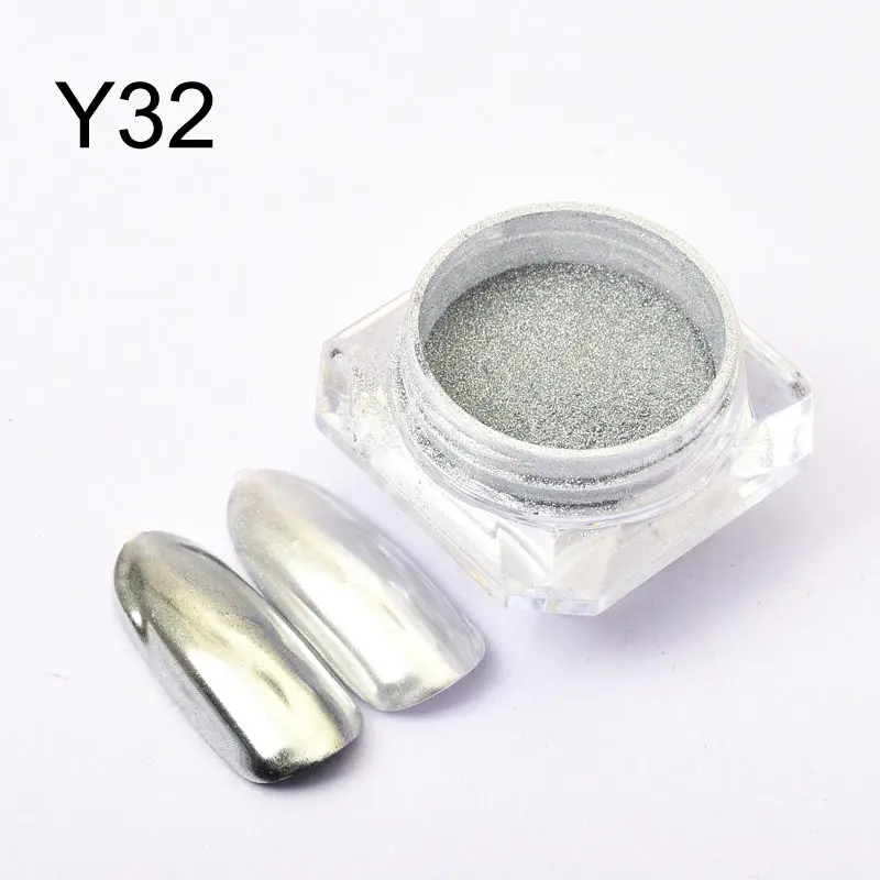 Y32 FWC, 11 цветов, 0,5 г, зеркальный блеск для ногтей, порошок, металлический цвет, УФ-гель для дизайна ногтей, полировка, хромированные хлопья, пигментные, пылевые украшения - Цвет: Y32