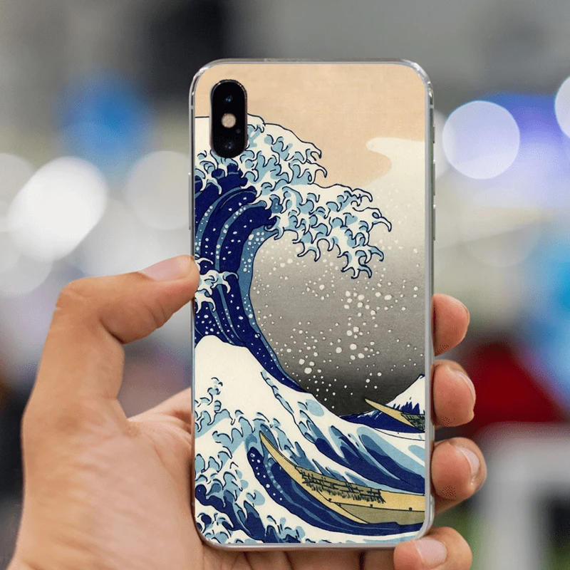 Для iphone XS Max Case Wave Art японский зеленый Ил Coque чехлы для телефонов iPhone 8 7 6 6S Plus X 5 5S SE 5C