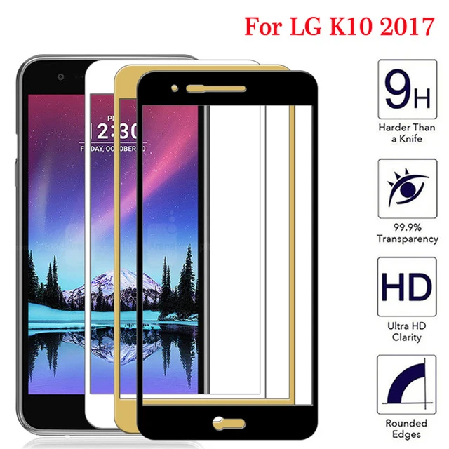 Закаленное стекло с полным покрытием для LG K10 2017 защита экрана защитная пленка M250N