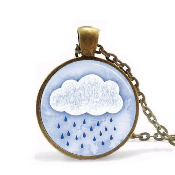 Ожерелье в виде облака дождя винтажное ожерелье для дождливого дня весенние