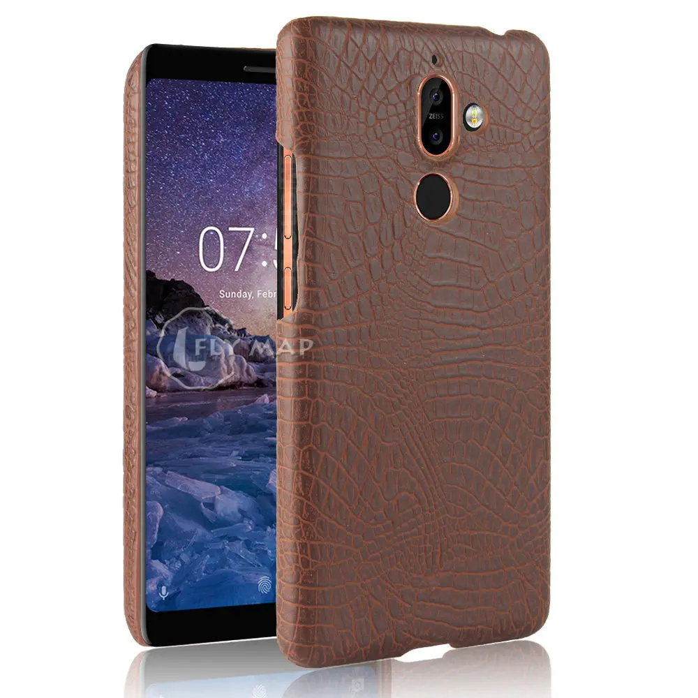 Чехол из крокодиловой кожи для Nokia 7 Plus Dual TA-1046 TA-1055 жесткий защитный чехол ПК Nokia7
