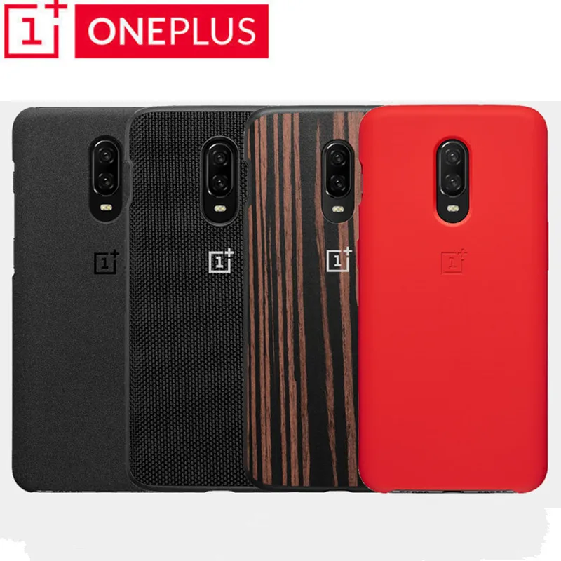 100% Официальный Oneplus 6T задний Чехол оригинальный заказ силикон песчаник нейлон