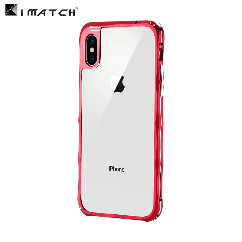 Бампер iMatch, чехол для iPhone X, роскошная Бриллиантовая форма, Алюминиевый металлический Невидимый бампер с подставкой для iPhone X, чехол для телефона s