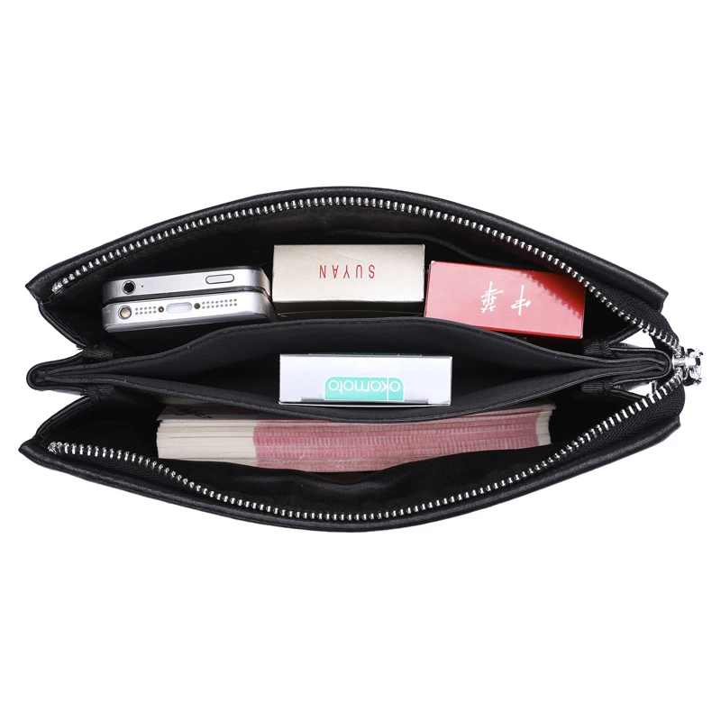 BAQI Brand Men Handbags Genuine Leather Cowhide Men Wallets Clutch Bag 2019 Fashion High Quality Ipad Bag Men Card Holder Casual