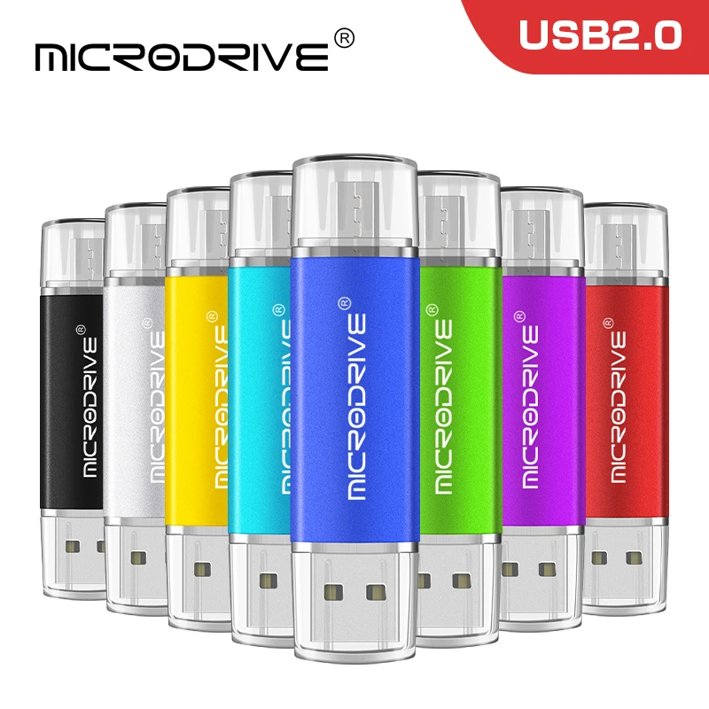 2 в 1 OTG флеш-накопитель металлический USB цветной 4 ГБ 8 16 32 64 смарт-карты памяти pendrive