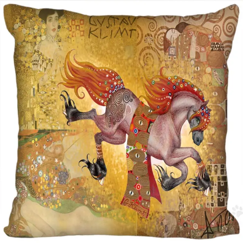 Pillowcase Пользовательские Gustav наволочки с картинами Климта квадратной молнии дома декоративные Наволочки две стороны печатных 35X 35 40 X40 45X45 60X60 - Цвет: Pillowcase