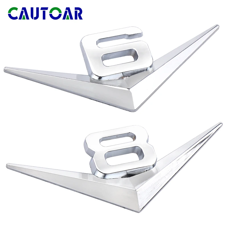 

Car Styling V6 V8 Engine Displacement Metal Sticker For Toyota Ford AUDI BMW Mercedes Benz Honda Volkswagen Volvo Kia Renault