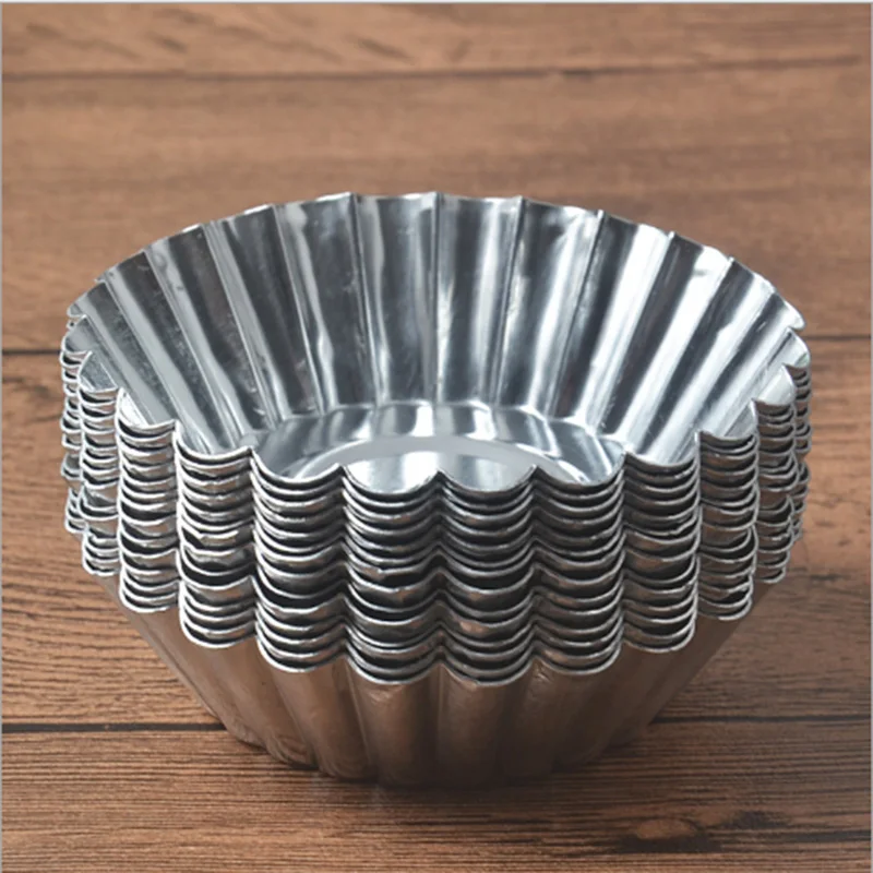 Высокое качество 10 шт./лот форма цветка яйцо Tart алюминиевый Металл кекс для торта