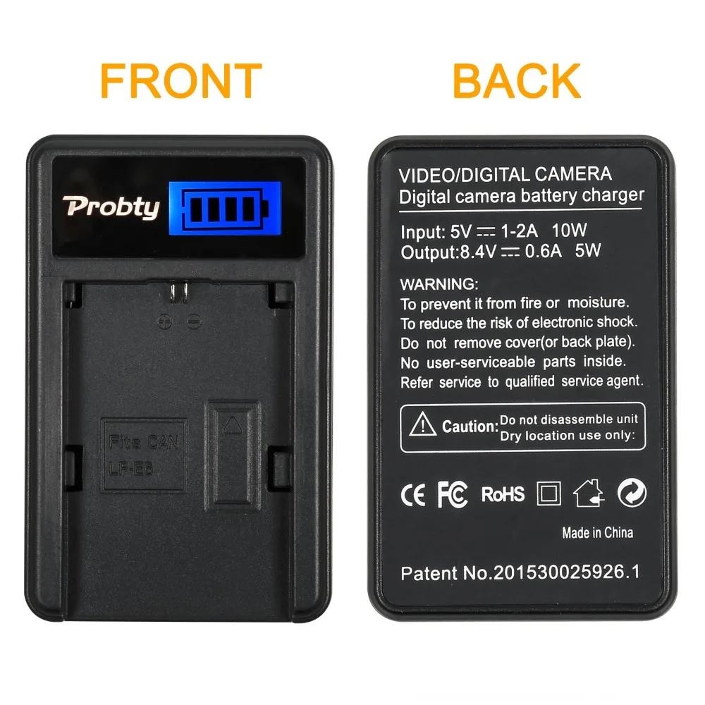 Зарядное устройство PROBTY для камеры Canon 70D 5DII 5D2 5D3 7D 6D 60D LP-E6 LP E6 LPE6 | Электроника