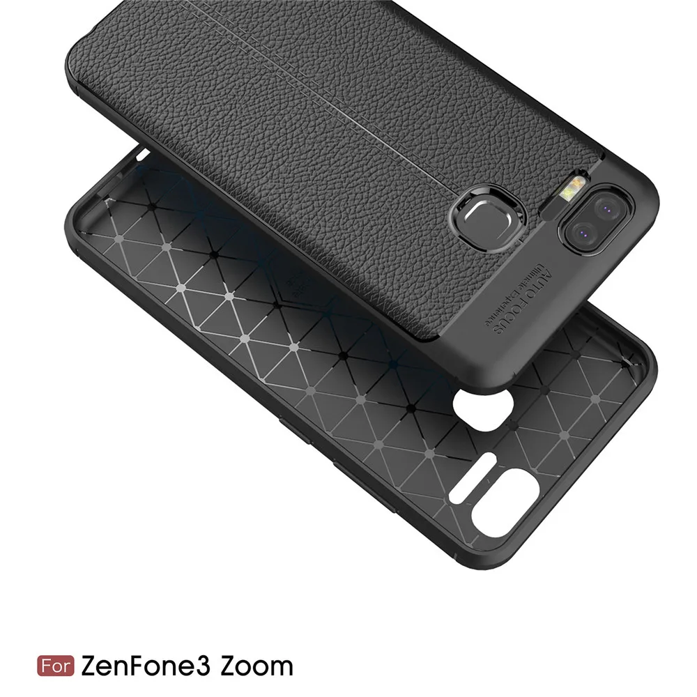 for ASUS ZenFone 3 Zoom ZE553KL Soft Matte Skin Litchi Texture Case Bumper Business Cover |