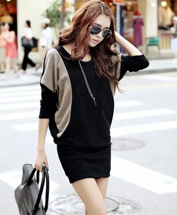 Плюс размер женский свитер новинка 2016 длинный рукав летучая мышь компьютерная